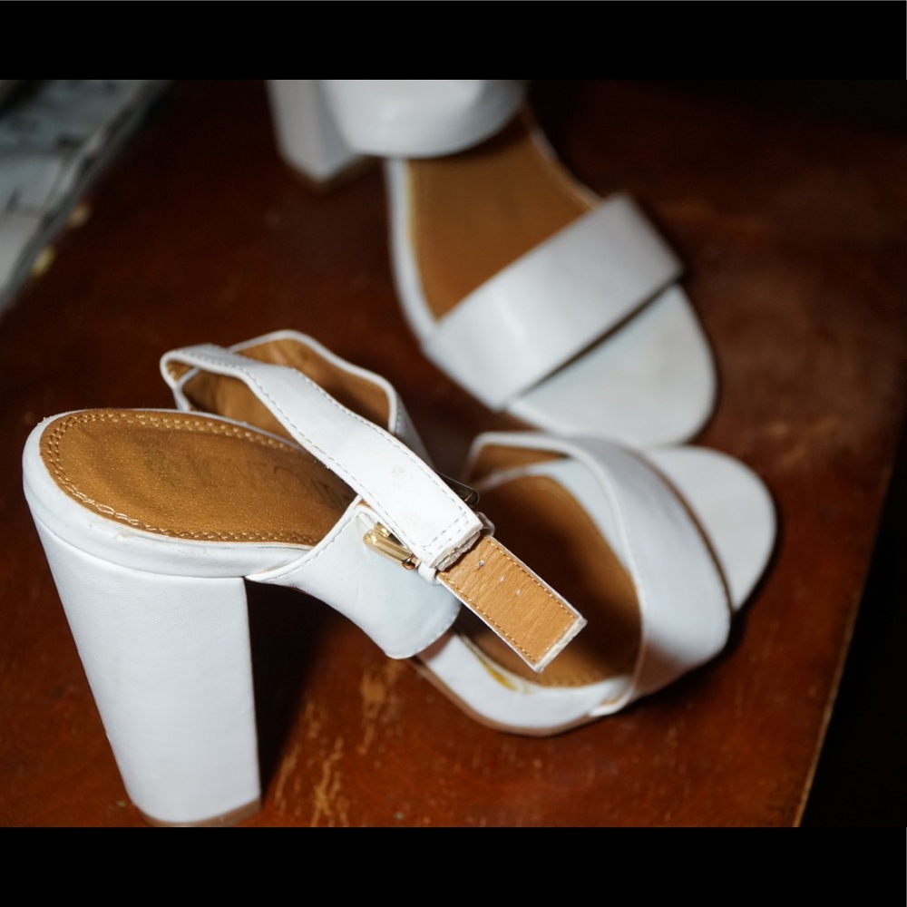 White Chunky Heels